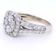 Dazzling White Gold Diamond Cluster Halo Ring