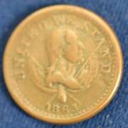 1863 Broas Brothers Civil War Store Card, Circulated.