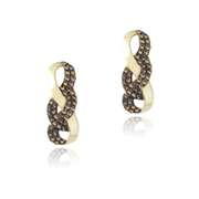 Gold Tone over Sterling Silver 3/4ct Champagne Diamond Infinity Drop Earrings