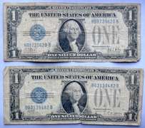 $1 1928 A &B Funnyback Silver Certificates