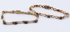 Lot of 2 Vintage Sterling Silver Cubic Zirconia Tennis Bracelets