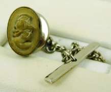 Antique Lava Cameo Tie Tac