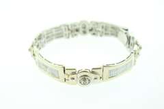MEN’S 14K WHITE GOLD DIAMOND BRACELET