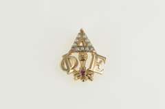 10K Yellow Gold Sigma Epsilon Seed Pearl Fraternity Lapel Pin/Brooch
