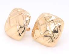 Elegant Yellow Gold Square Earrings