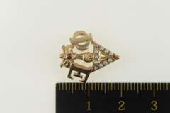 10K Yellow Gold Sigma Epsilon Seed Pearl Fraternity Lapel Pin/Brooch