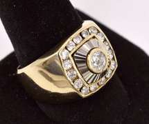 Stunning Men's CZ Ring in Yellow Gold