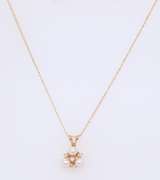 Fabulous Yellow Gold Triple Pearl and Diamond Pendant on Chain