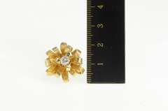 14K Yellow Gold 1950's 0.30 Ct Diamond Ribbon Cluster Cocktail Ring