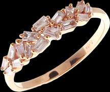 Jumbled Diamond Row 18k Rose Gold Ring