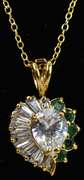 Vermeil Necklace With CZ and Emerald