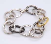 Gurhan 2 Tone Hoopla oval Link Bracelet