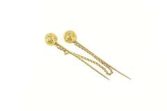 14K Yellow Gold Victorian Floral Vine Pattern Ball Dress Stick Pin