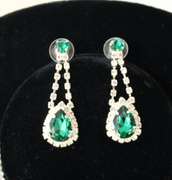 Emerald Color Jewelry Neck Lace And Earrings