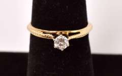 Dazzling Solitaire Diamond Ring in 14K Yellow Gold