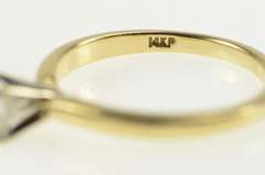 14K Yellow Gold 0.58 Ct Round Diamond Solitaire Engagement Ring