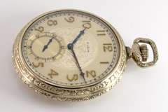 Marvelous Elgin White Gold Filled Pocket Watch