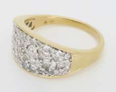 Mixed Cut Diamond Cluster Ring