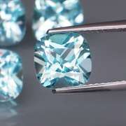 Large 10.08ct vivid blue cushion cut Topaz set