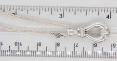 Lagos Silver and Diamond Loop Pendant on Chain Necklace
