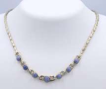 Vintage Sterling Silver Gemstone Necklace