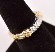Unique Band Ring in 14K Two-Tone Gold
