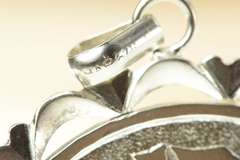 Sterling Silver Ornate Chinese Dragon Motif Medallion Pendant