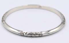 Vintage Sterling Silver Signed Bangle Bracelet