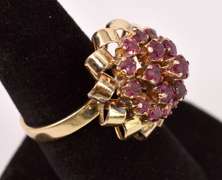 Captivating Ruby Cocktail Ring in Yellow Gold