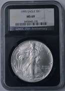 1995 American Silver Eagle NGC MS69