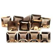 Princess cut! Unheated! 10.96ct Smoky Quartz set