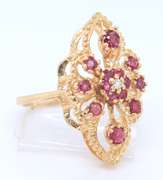 LADIES 14 KT YELLOW GOLD FILIGREE STYLE RING.