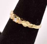 Nugget Style Diamond Ring in 14K Yellow Gold