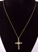 Gorgeous Diamond Cross Pendant Necklace in 14K Yellow Gold