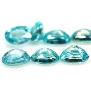 Vibrant blue! 9.70ct 7pc Cambodian Zircon set