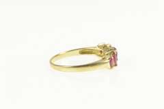 10K Yellow Gold Pear Ruby Diamond Accent Classic Statement Ring