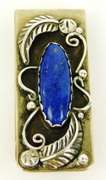 Vintage Navajo Silver Lapis Money Clip