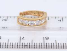 Charming Yellow Gold CZ Huggies Earrings