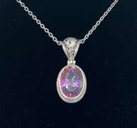 Sterling Silver Mystic Topaz Necklace