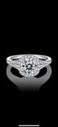 Sparkling 3 Ct VVS1 White F-G Fire Moissanite Ring