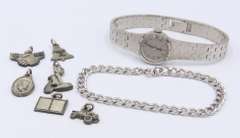 Group Lot of Vintage Sterling Silver Jewelry and Omega Watch