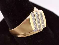 Magnificent Men's Diamond Ring in Yellow Gold