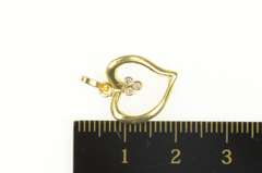 18K Yellow Gold Diamond Inset Curvy Heart Love Symbol Pendant