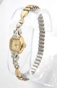 Vintage 1957 Bulova 14k Gold Diamond Accented Ladies Watch, Pre-Owned.