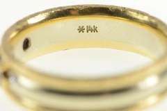 14K Yellow Gold Sapphire Old European Cut Diamond Wedding Ring