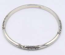 Vintage Sterling Silver Signed Bangle Bracelet