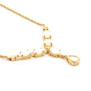 Plated 18KT Yellow Gold 1.95ctw Opal and White Topaz Pendant with Chain