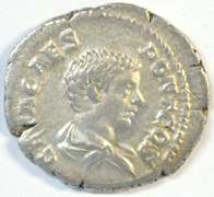Scarce Geta Roman silver Denarius, 209-212 AD. Real nice