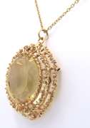 14K GOLD WITH A HUGE CITRINE PENDANT