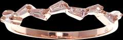 Undulating Baguette Diamond Row 18k Rose Gold Ring